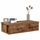  Vegghylle med skuffer gammelt tre 60x25x15 cm konstruert tre 8721158649799