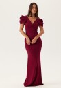Goddiva Pleated Sleeve Maxi Dress