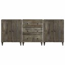 Skjenker 3 stk lysegrå 60x33,5x75 cm heltre mango