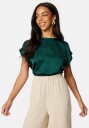 Vila Viellette S/S Satin Top Noos Green 44