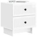  Nattbordskap med skuff 2 pcs Høgglans hvit 43 x 34,5 x 47,5 cm