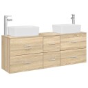vidaXL Baderomsskapsett 3 stk. Sonoma eik 53 x 34,5 x 63 cm