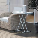 Sidebord hage høydejusterbart hagebord sammenleggbart balkongbord av plast rektangulært salongbord 50kg bæreevne 76x50x74H cm