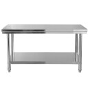Rustfritt kjøkkenbord arbeidsbord gastrobord rustfritt stålbord 122x61x90cm
