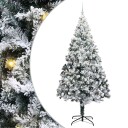  Kunstig juletre med 300 LED Hvit 240 cm PVC og Stål og Plast