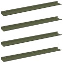vidaXL Flytende hylle 4 pcs Olivengrønn 80 x 9 x 2,5 cm Stål