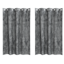  Gardin med gardiner 2 pcs Grå 175 x 140 cm Fløyel