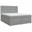 vidaXL Kontinentalseng med madrass Lysegrå 140 x 190 cm Stoff