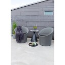 Venture Design Spoga kafésett Svart med grå pute 2 lenestoler & bord 40 cm Grå