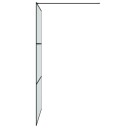 vidaXL Dusjvegg svart 115x195 cm frostet ESG-glass
