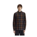 Fred Perry Twill Tartan Shirt   Brown   XL