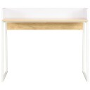 vidaXL Skrivebord hvit og eik 90x60x88 cm