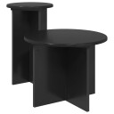 vidaXL Sidebordssett med lagring 2 pcs Svart eik Konstruert tre