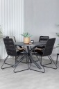 Venture Home   Spisegruppe Nellie med 4 Belinda spisestoler   Svart