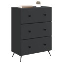 vidaXL Skuffeskap Svart 66 x 34,5 x 90 cm Konstruert tre