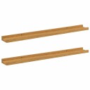  Vegghylle med hylle 2 pcs Beige 80 x 9 x 3 cm Konstruert tre