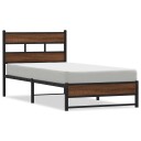  Sengeramme i metall uten madrass brun eik 100x200 cm 8721158379108