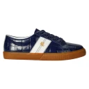 Lauren Ralph Lauren Janson Ii Croc-Embossed Leather Sneaker - Navy - 39