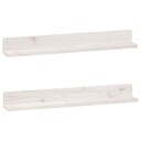  Vegghyller 2 stk hvit 80x11x9 cm heltre furu