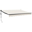 vidaXL Uttrekkbar markise kremhvit 3,5x2,5 m stoff og aluminium