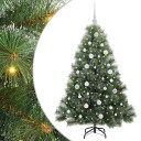  Kunstig juletre med 150 LED med stativ grønn 150 cm PE og PVC