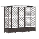 vidaXL Hevet Bed med Trellis og Tak Brun 203,5 x 40 x 123 cm PP