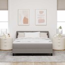  Bokspring Seng med Madrass Taupe 140x200 cm Stoff