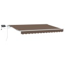  Uttrekkbar markise Gråbrun 500 × 300 cm Stoff og Aluminium