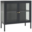 vidaXL Skjenk antrasitt 70x35x70 cm stål og glass