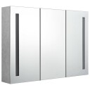 vidaXL LED-speilskap til bad betonggrå 89x14x62 cm