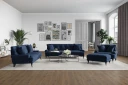 Andrew Loveseat Fløyel   Midnattsblå/Krom