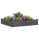 vidaXL Høybed med foring grå 120x120x25 cm heltre gran