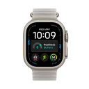 Apple Watch Ultra 4 49mm med naturlig titanium og grå Ocean Band - Smartklokke for trening