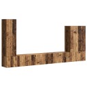  TV vegghyllesett Veggmontert 6 pcs Gamle tre
