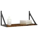  Vegghyller 2 stk røkt eik 60x25x25,5 cm konstruert tre 8721012046696