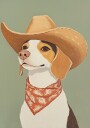 Cowboy Beagle Dog Plakat Plakat / 70x100cm