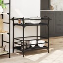  Kjøkkentralle svart 82x40x78,5 cm konstruert tre 842361