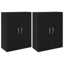  Vegghengte skap 2 pcs Svart eik 69.5 x 34 x 90 cm