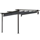 Terrassetak pergola ca 3x3m terrassetak hagepaviljong i aluminium veggfeste hagepaviljong med justerbart tak solskjerming fo