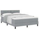  Box Spring Seng med Madrass Lys Grå 140x190 cm Tøy