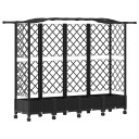 vidaXL Hevet Bed med Trellis og Tak Svart 203,5 x 40 x 129 cm PP