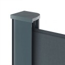Uttrekkbar sidemarkise levegg grå 200 cm x 300 cm