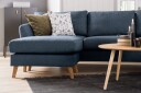 Trend 4 seters Venstrevendt L formet Sjeselongsofa i Stoff   Blå