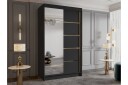Narbonne Garderobe med Speil 100x200 cm - Svart