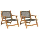  Hagemøbler 2 stk Grå 76x67x73.5 cm Solid akasietre