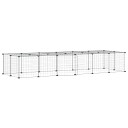 Vidaxl Dyrebur 28 Paneler Med Dør Svart 35X35 cm Stål