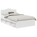  Sengestamme med hodegjerde Hvit 135 x 190 cm Massiv furu