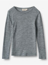 Wheat Wool T-Shirt Long Sleeve Alfie Grå 122