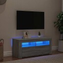 vidaXL TV-benk med LED-lys grå sonoma 90x35x40 cm