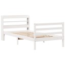  Sengeramme med hodegavl hvit 90x190 cm heltre furu 3306632